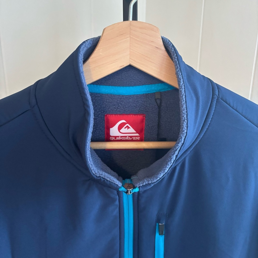 Quicksilver NWT The Trail Polar Fleece Full Zip Jacket Blue Colorblock Men’s L